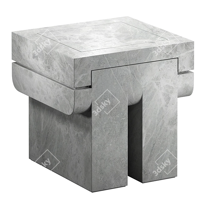 Elegant Cadore Marble Side Table 3D model image 1