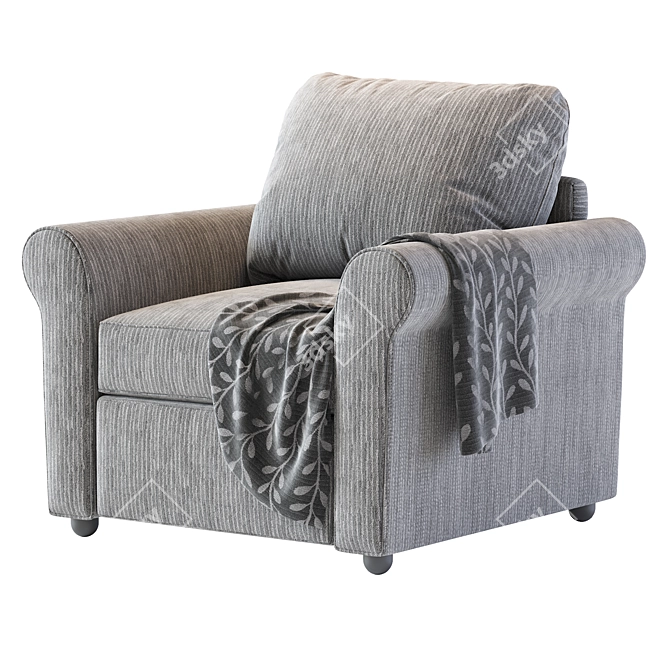 Plush Roll-Arm Chair in 2016 3D model image 4
