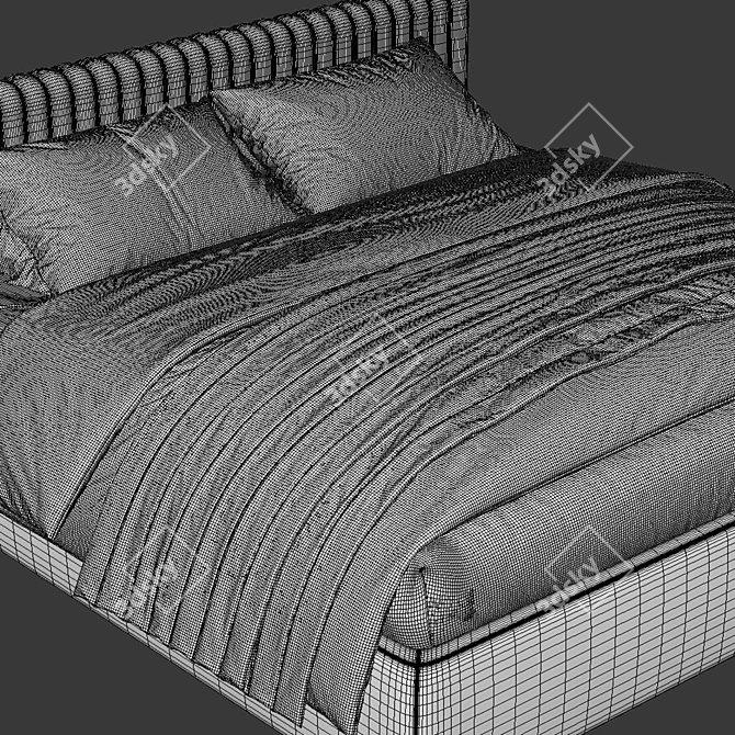 Luxury Modern Bed 3D Model 3D model image 3