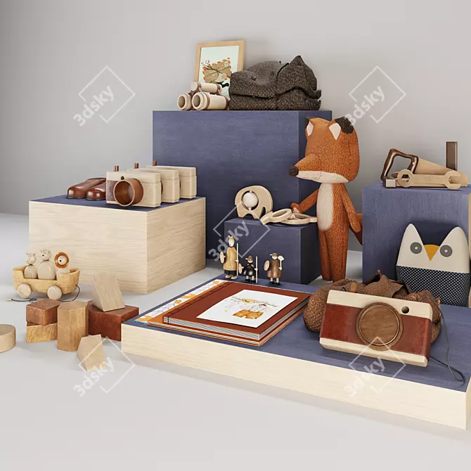 Fox Kids Room Decor Set 3D model image 9