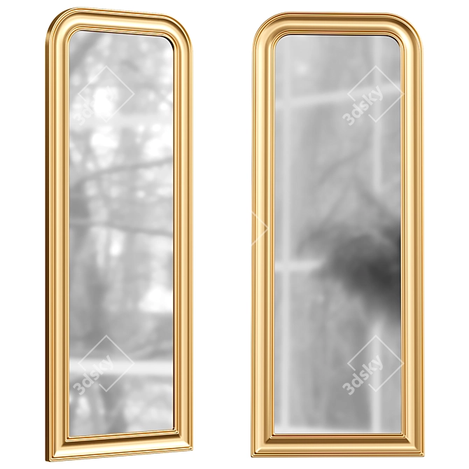 Elegant Adinoshika Gold Mirror 3D model image 1