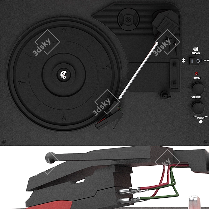  Vibrant Purple Record Player Stand 3D model image 5