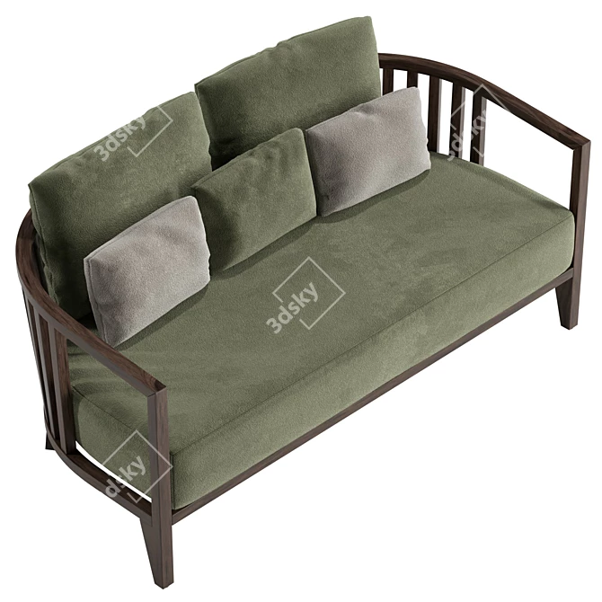 Parla GOBA Fabric Small Sofa 3D model image 5