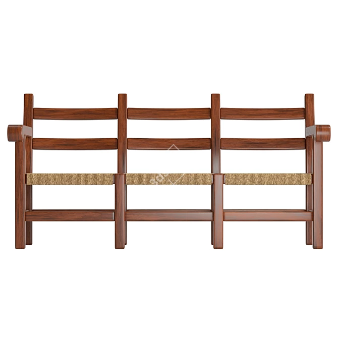 Pieve 4533 Wooden Small Sofa 3D model image 2
