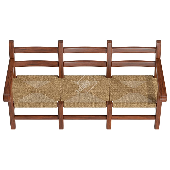 Pieve 4533 Wooden Small Sofa 3D model image 3