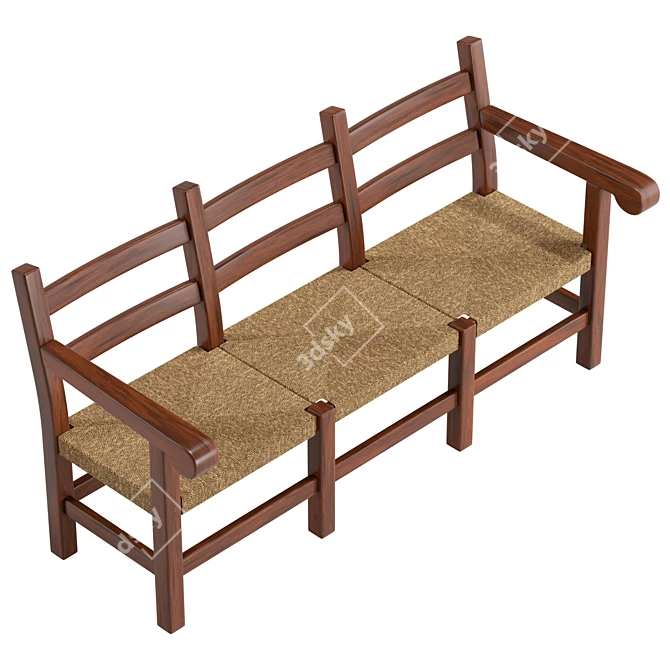 Pieve 4533 Wooden Small Sofa 3D model image 5