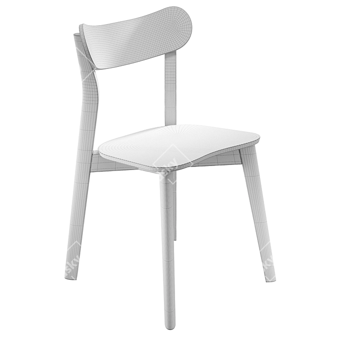 Safina Oak & Rubber Chair 3D model image 2