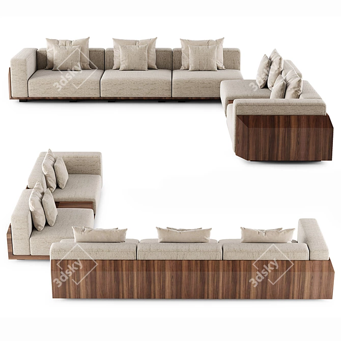 Modern Hideaway Sofa: Vray Render 3D model image 3