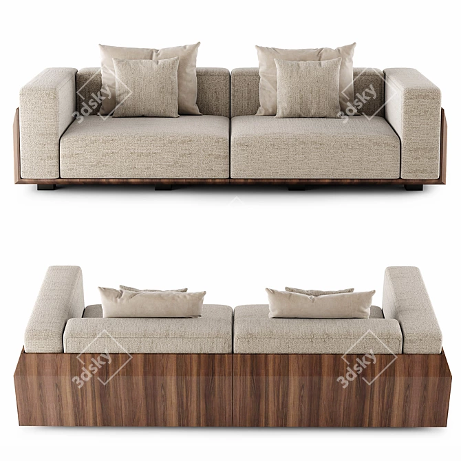 Space-Saving Hideway Sofa Design 3D model image 2