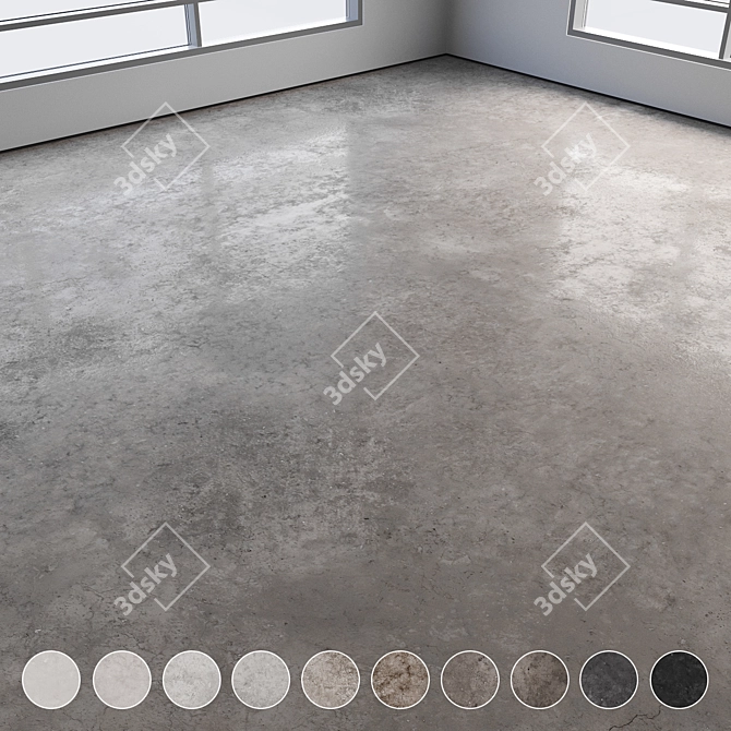 Polished Seamless Concrete Flooring 3D model image 1