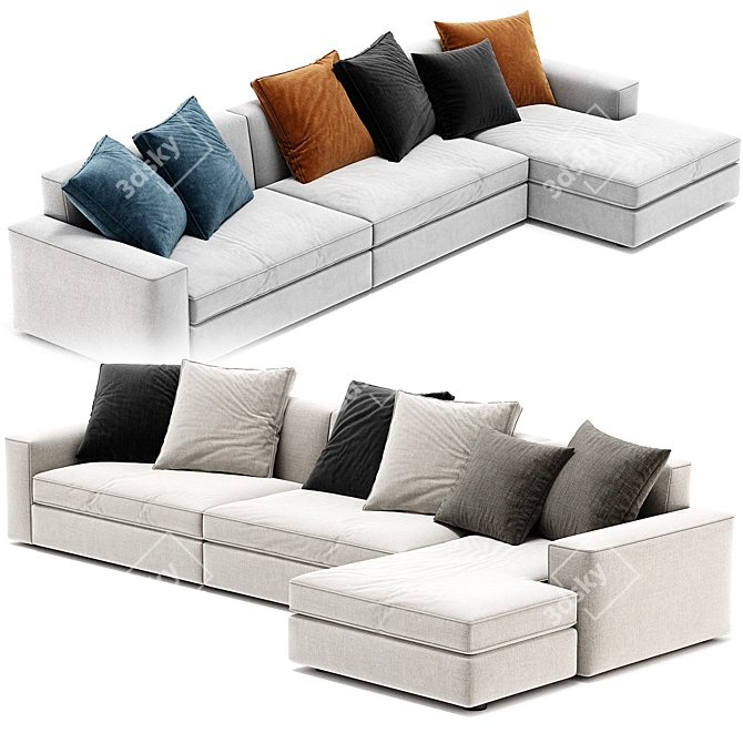Modern Poliform Dune Chaise Longue 3D model image 3
