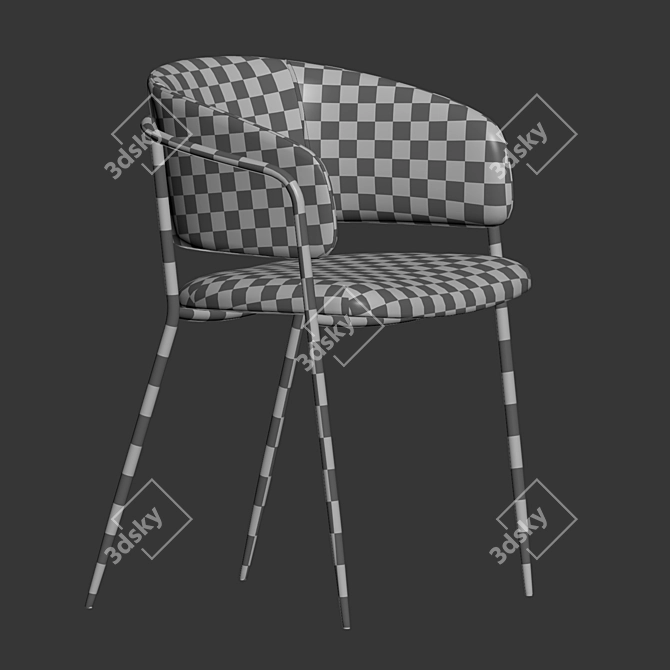 Elegant Nelli Dining Chair 3D model image 6