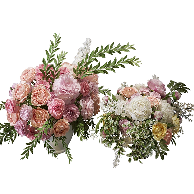 Elegant Floral Bouquet Set 3D model image 2