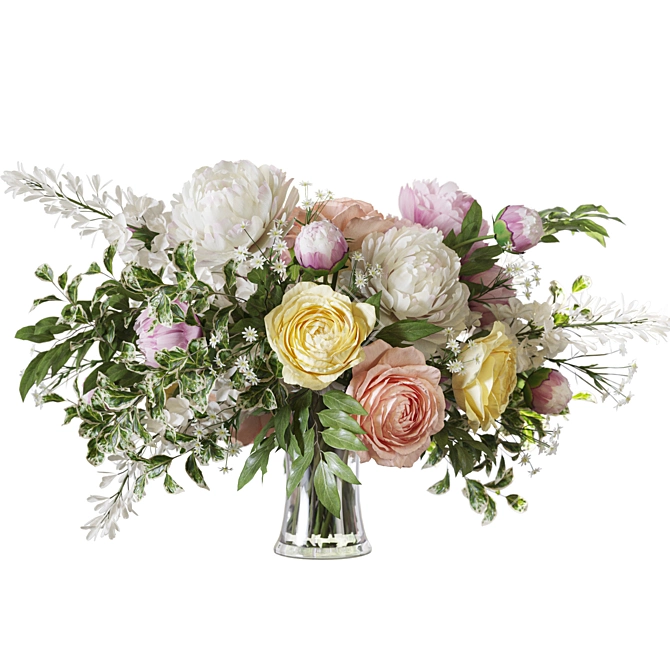 Elegant Floral Bouquet Set 3D model image 5