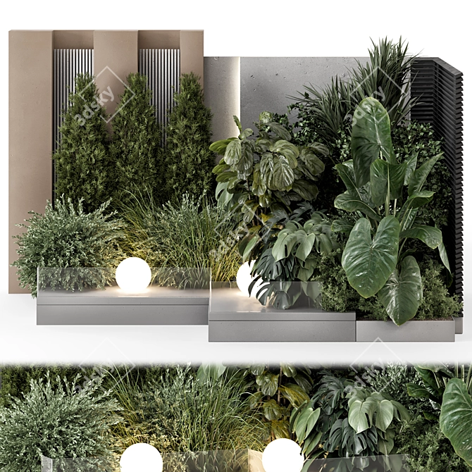 Lush Bush and Tree Set 3D model image 2