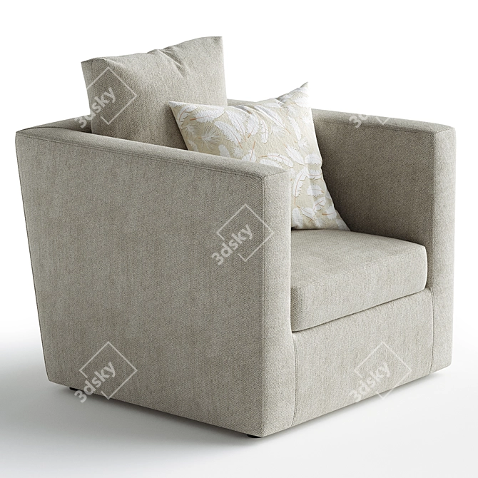 Elegant ELLA Lounge Chair 3D model image 2