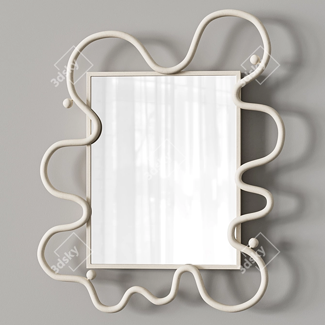 Luxury Linea Ecru Wall Mirror 3D model image 2