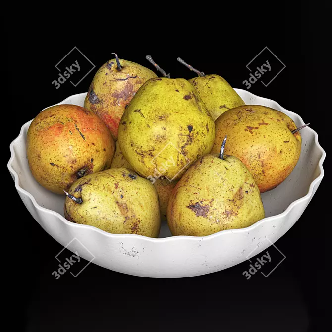 Dual Pear Fruit Bowl 3D 3D model image 4