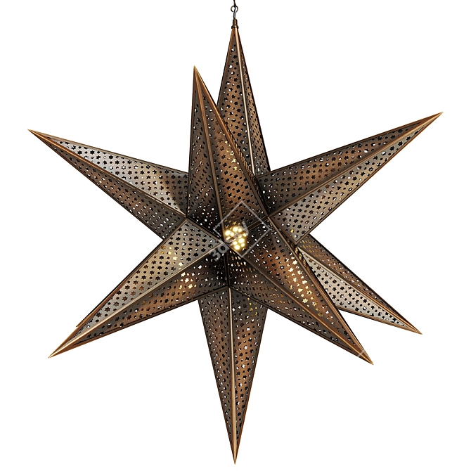 Corbett Star Bronze Pendant Light 3D model image 2