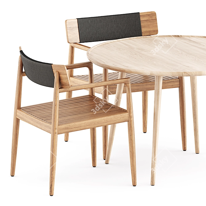 Luxury Dining Set: Archi Chair & Accent Table 3D model image 2