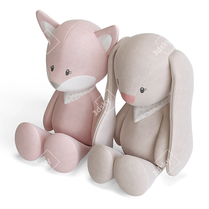 Alice & Pomme Soft Toys Set 3D model image 4