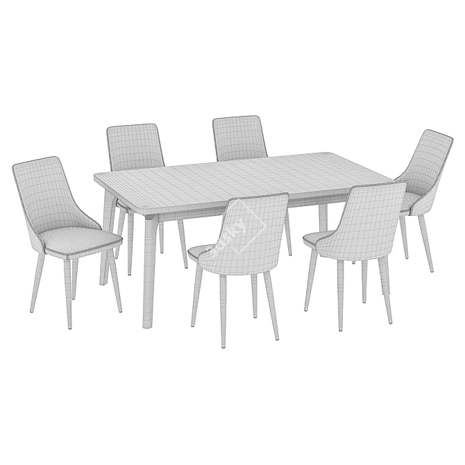 Baron Chair and Panama Table 3D model image 5