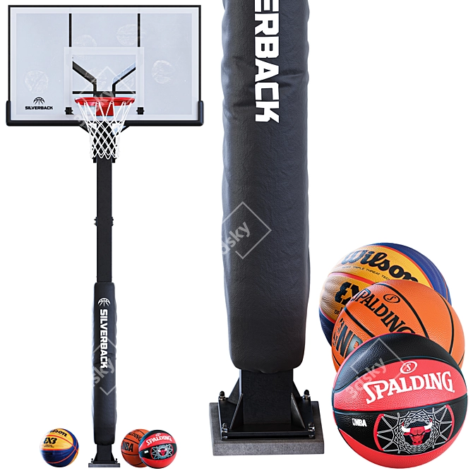 Silverback 2015 Basketball Hoop Kit 3D model image 2