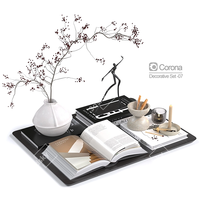 Elegant Decor Set 3D Model 3D model image 1