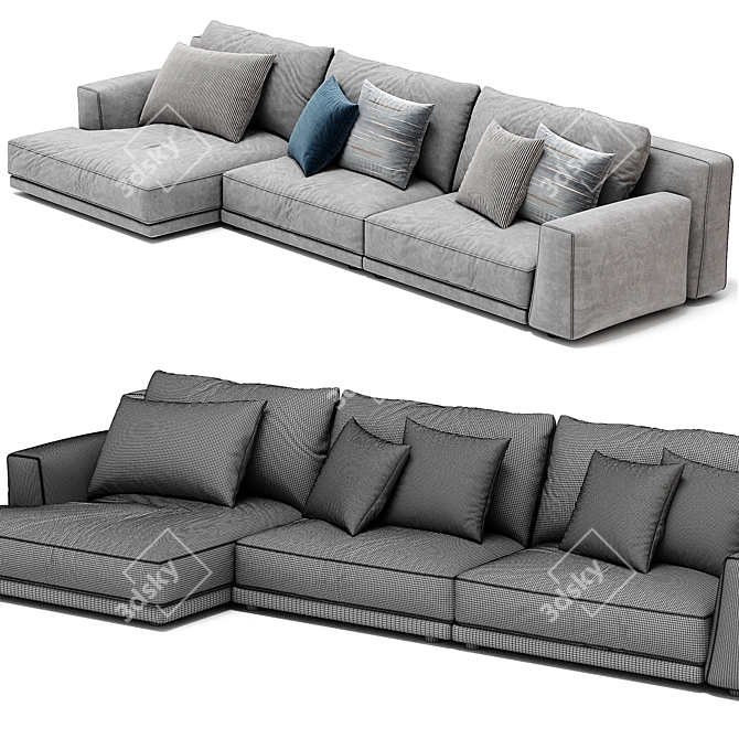 Modern Chaise Longue Sofa 2017 3D model image 4