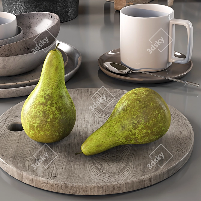  Modern Kitchen Accessories Set 3D model image 5