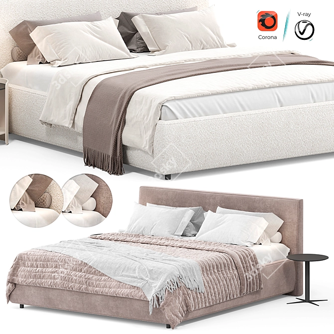 Luxury Ray Bed Flexteam Design 3D model image 1