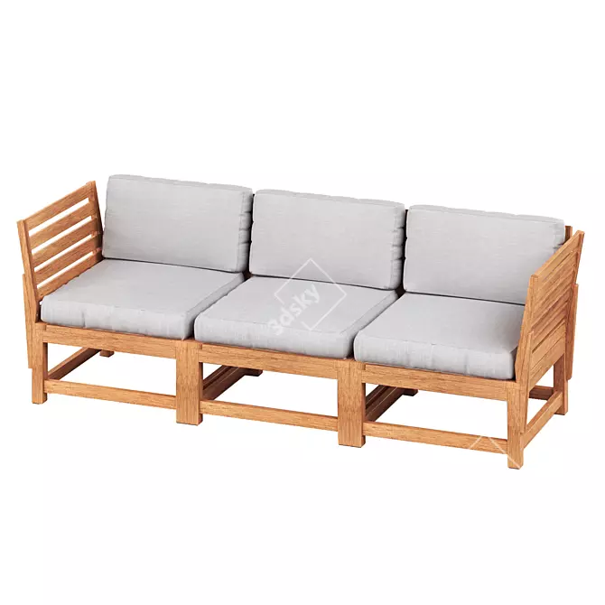 Modular Outdoor 3-Seat Sofa 3D model image 1