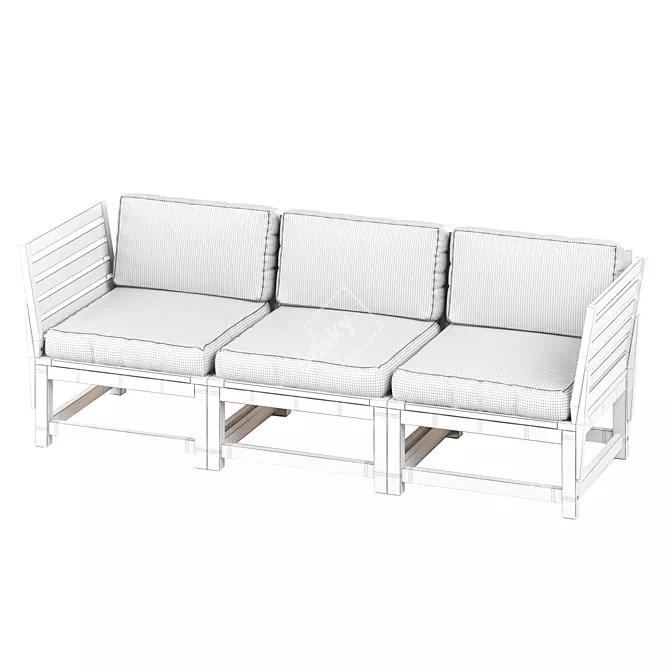 Modular Outdoor 3-Seat Sofa 3D model image 6