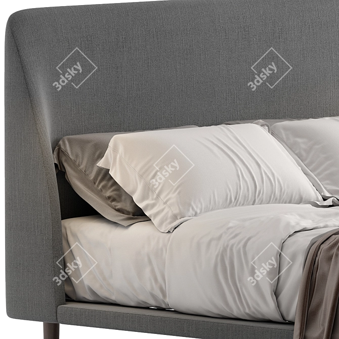 Layton Low Upholstered Bed Queen 3D model image 6