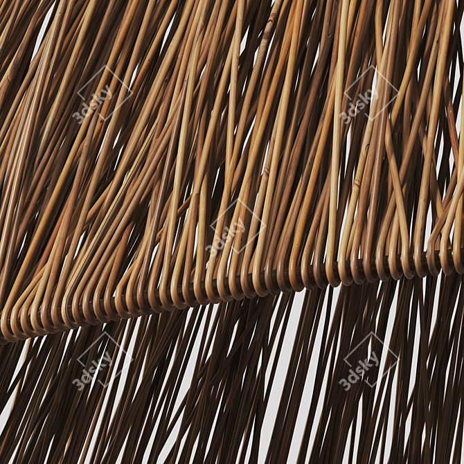 Handcrafted Wicker Lamp 3D Model 3D model image 4