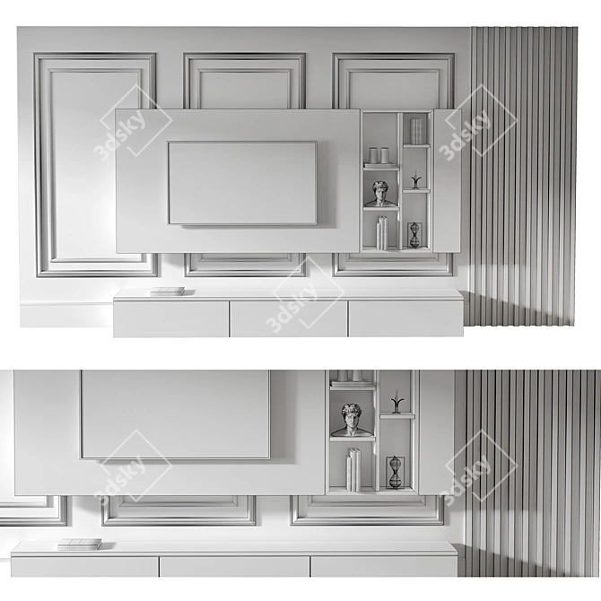  Adjustable TV Wall Unit 3D model image 2