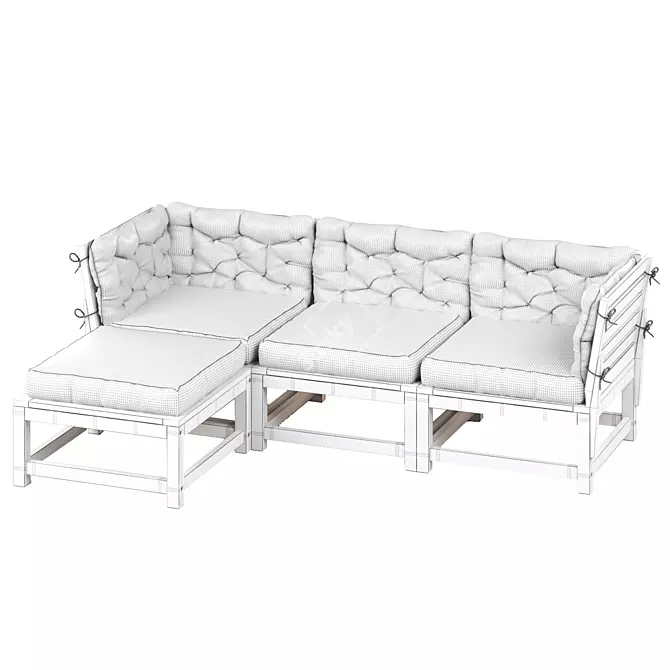 Outdoor Modular Sofa Set IKEA 3D model image 6