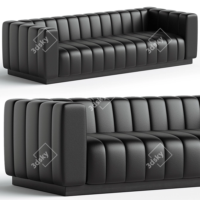 Fortissimo XL Black Leather Channeled 3D model image 1