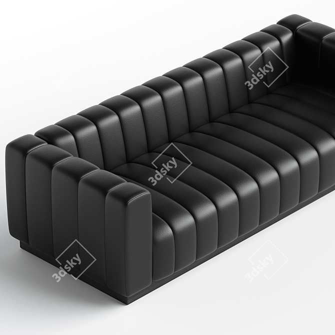 Fortissimo XL Black Leather Channeled 3D model image 3