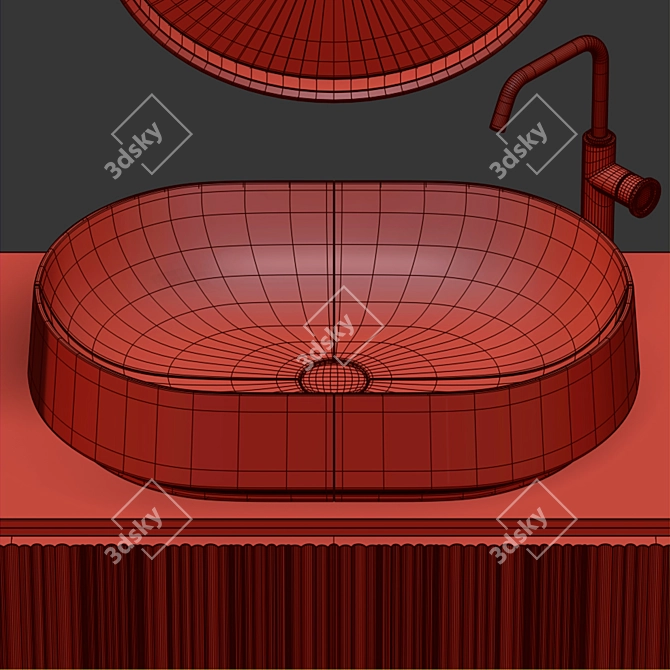 Elegant Edone Vanity Set 3D model image 5