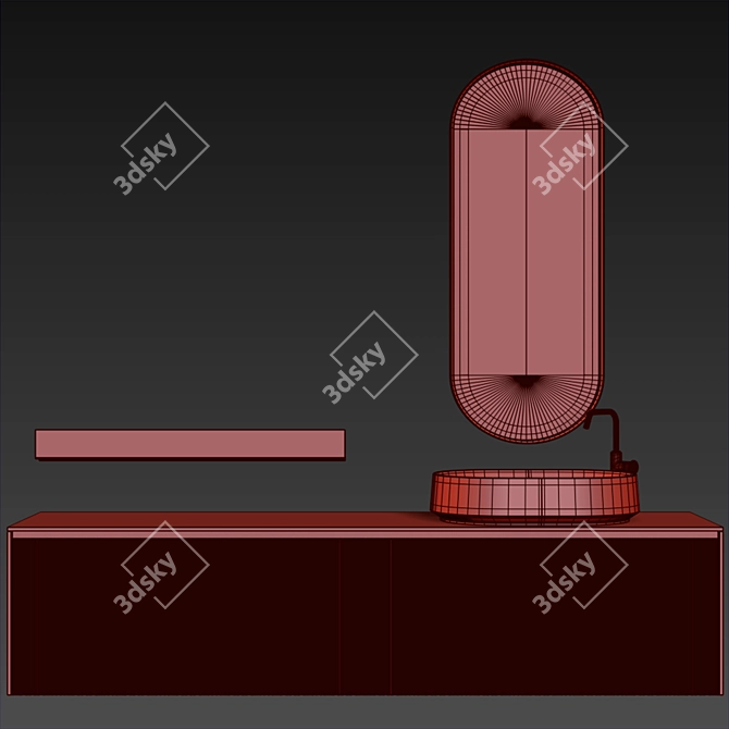 Elegant Edone Vanity Set 3D model image 6