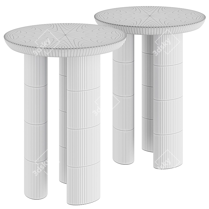 TUNG Traditional Side Table 3D model image 3