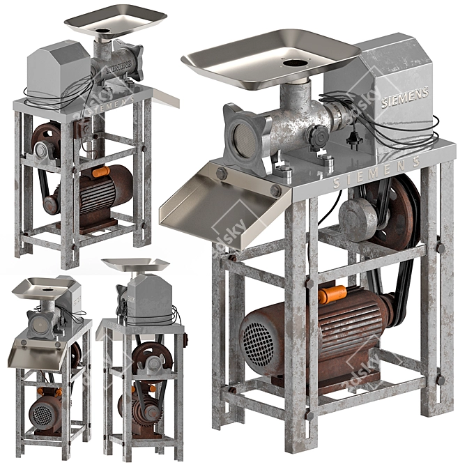 Powerful Commercial Meat Grinder 3D model image 2