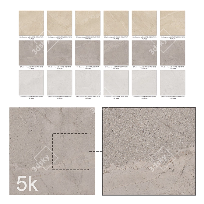 Cifre Marble Bundle Textures Set 3D model image 3