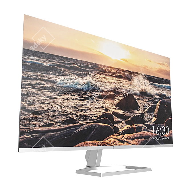 Sleek HP M27f 3D Monitor 3D model image 2