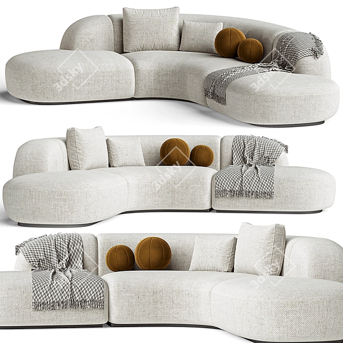 Eichholtz Bjorn Boucle Sand Sofa 3D model image 1