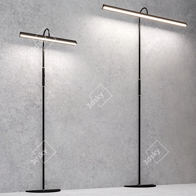 Rotatable LED Floor Lamp 3D model image 2