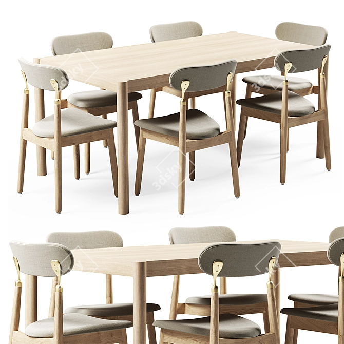 Modern Citizen Dining Set 3D model image 1