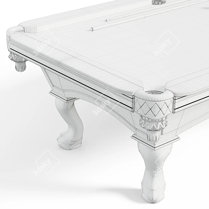 Hawthorne Pool Table with UVs 3D model image 6