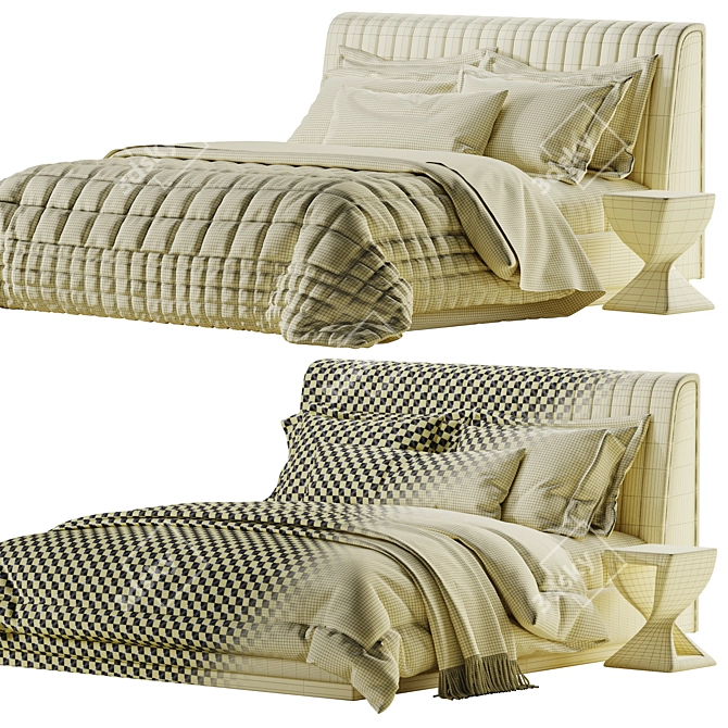 Laskasas Harry Bed: Sleek Elegance 3D model image 7